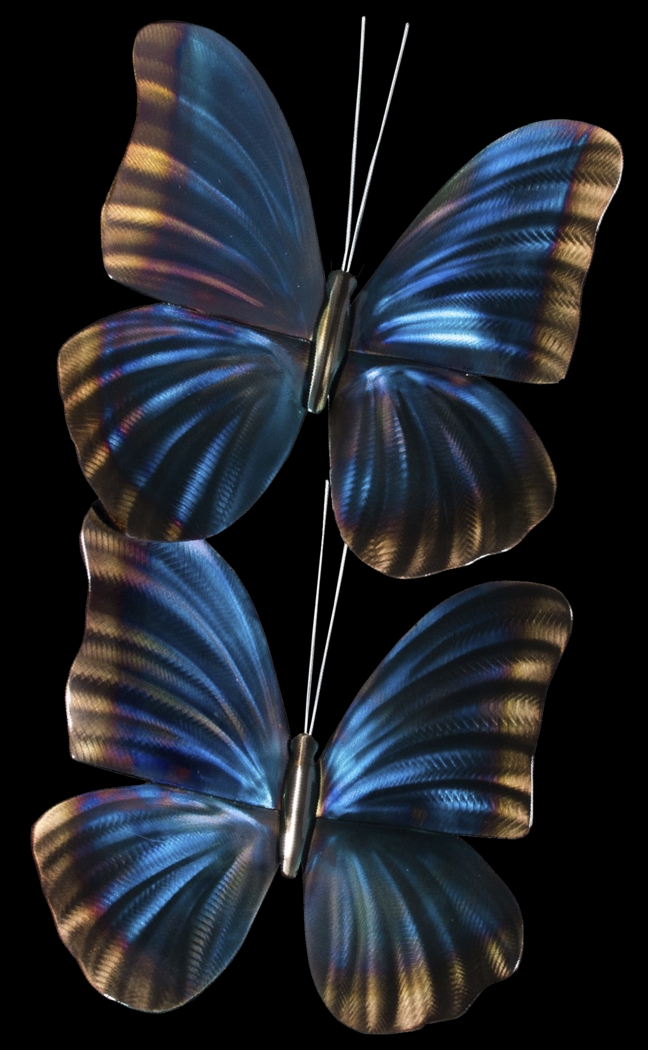 Morpho Butterfly Pair Blue Outdoor Artwork - Thumbnail - Image 1