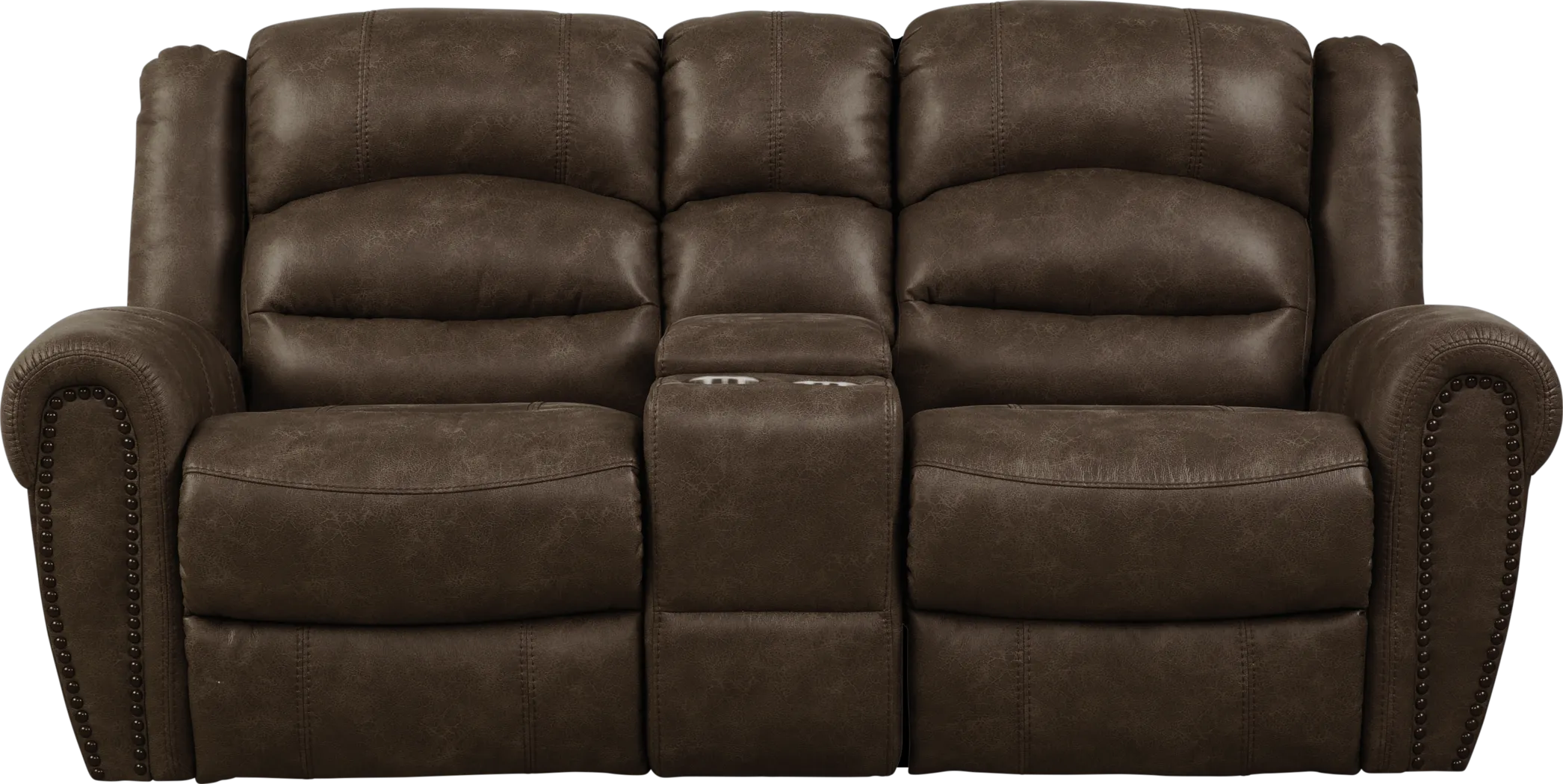 Morristown Brown Reclining Console Loveseat - Thumbnail - Image 1
