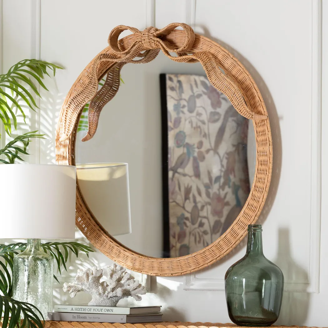 Morsen Light Brown Round Mirror - Thumbnail - Image 2
