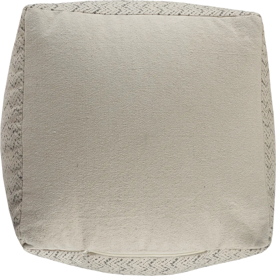 Moshor Taupe/Gray Pouf - Thumbnail - Image 4