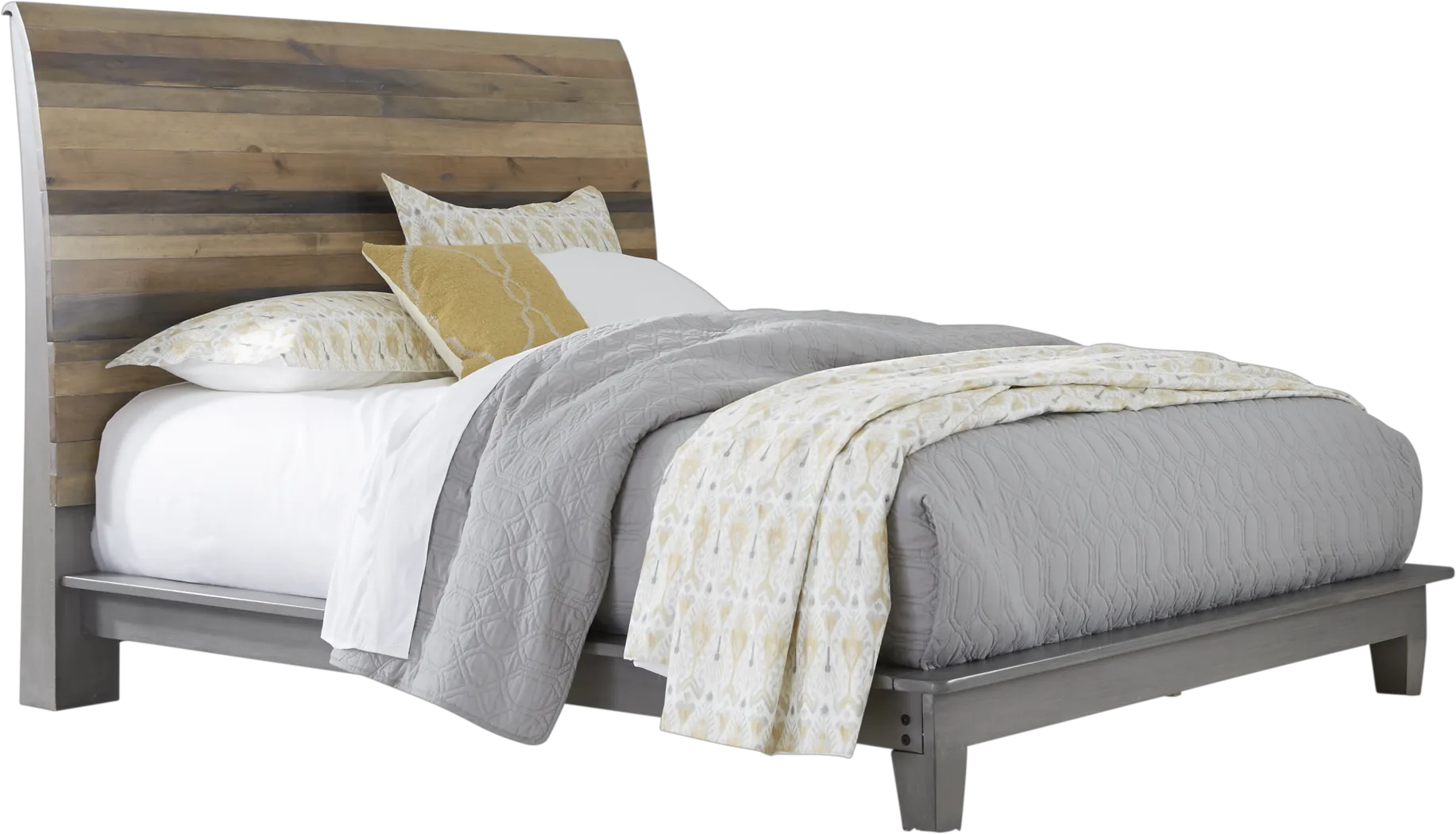 Moss Creek Gray 3 Pc King Sleigh Bed - Thumbnail - Image 1