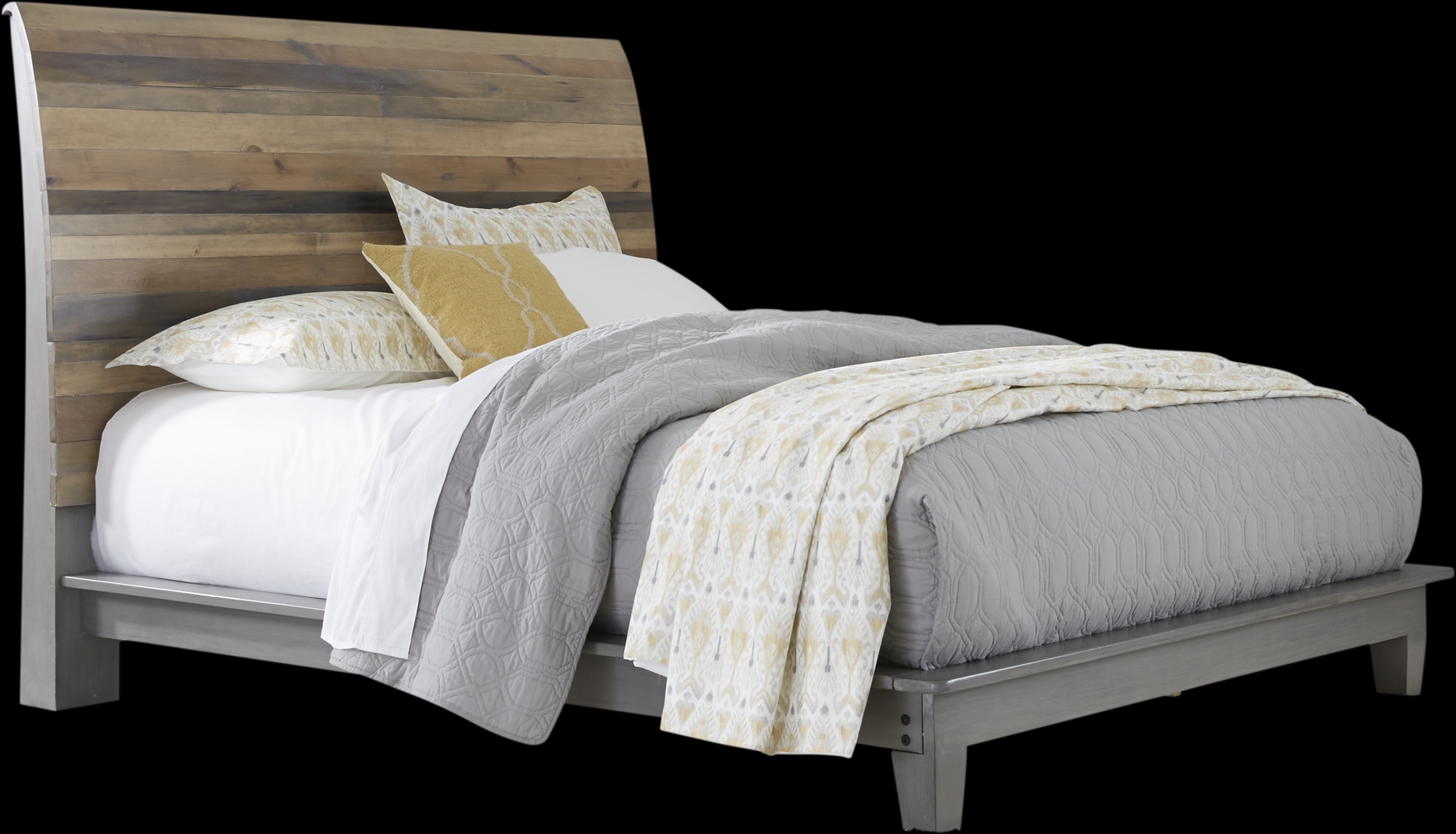 Moss Creek Gray 5 Pc King Sleigh Bedroom - Thumbnail - Image 2