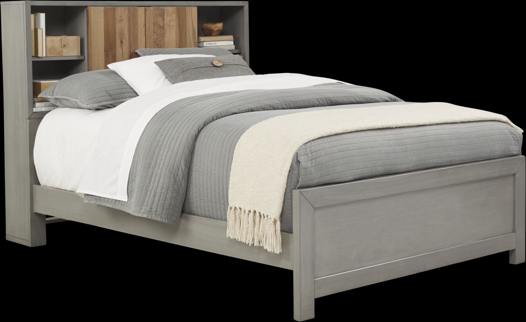 Kids Moss Creek Jr. Gray 3 Pc Full Bookcase Bed - Thumbnail - Image 1