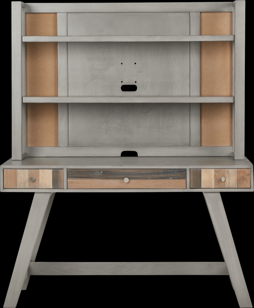 Kids Moss Creek Jr. Gray Desk & Hutch - Thumbnail - Image 1