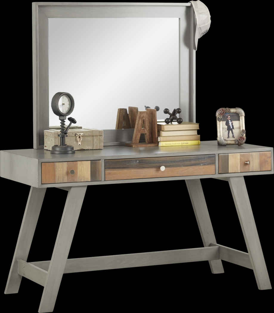 Kids Moss Creek Jr. Gray Desk & Mirror - Thumbnail - Image 2