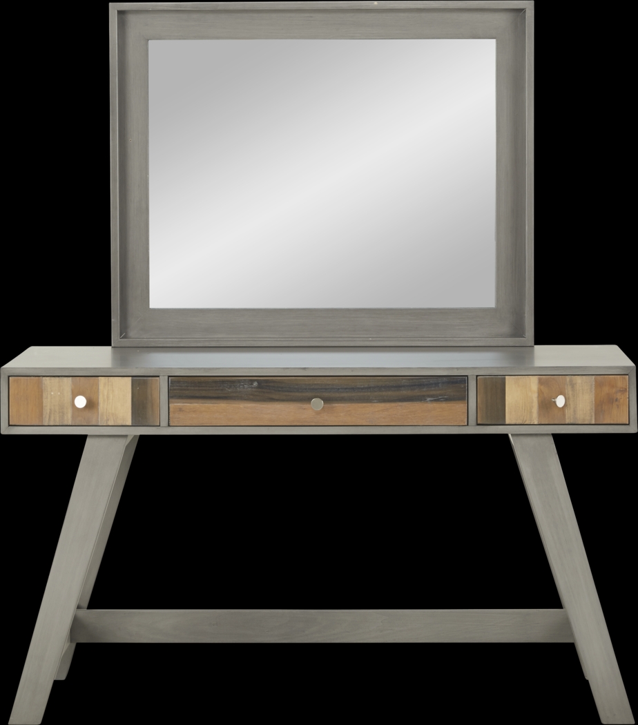 Kids Moss Creek Jr. Gray Desk & Mirror - Thumbnail - Image 1