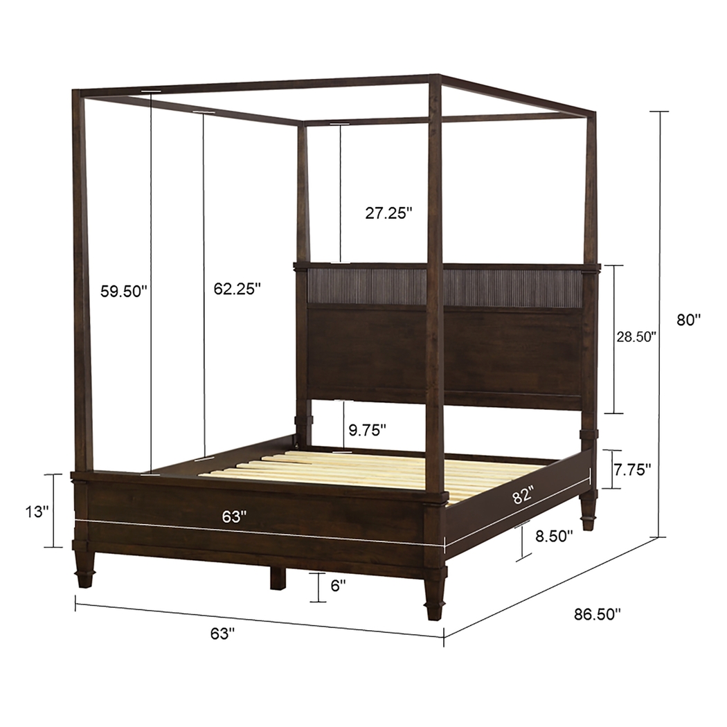 Mosscliff Brown Queen Canopy Bed - Thumbnail - Image 9