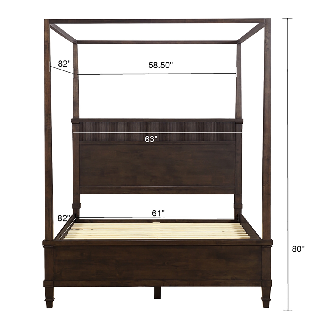 Mosscliff Brown Queen Canopy Bed - Thumbnail - Image 10
