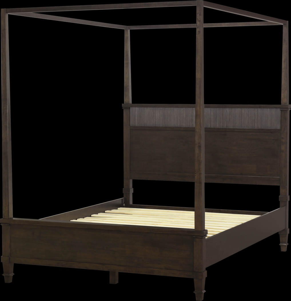 Mosscliff Brown Queen Canopy Bed - Thumbnail - Image 1