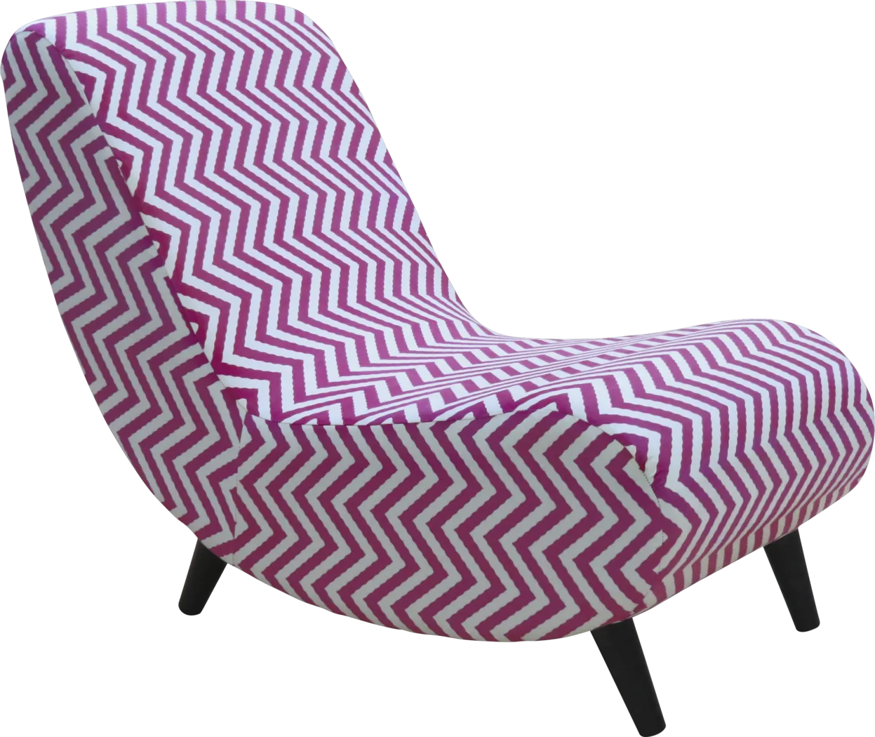Mostly Mod Pink Chevron Lounge Chair - Thumbnail - Image 1