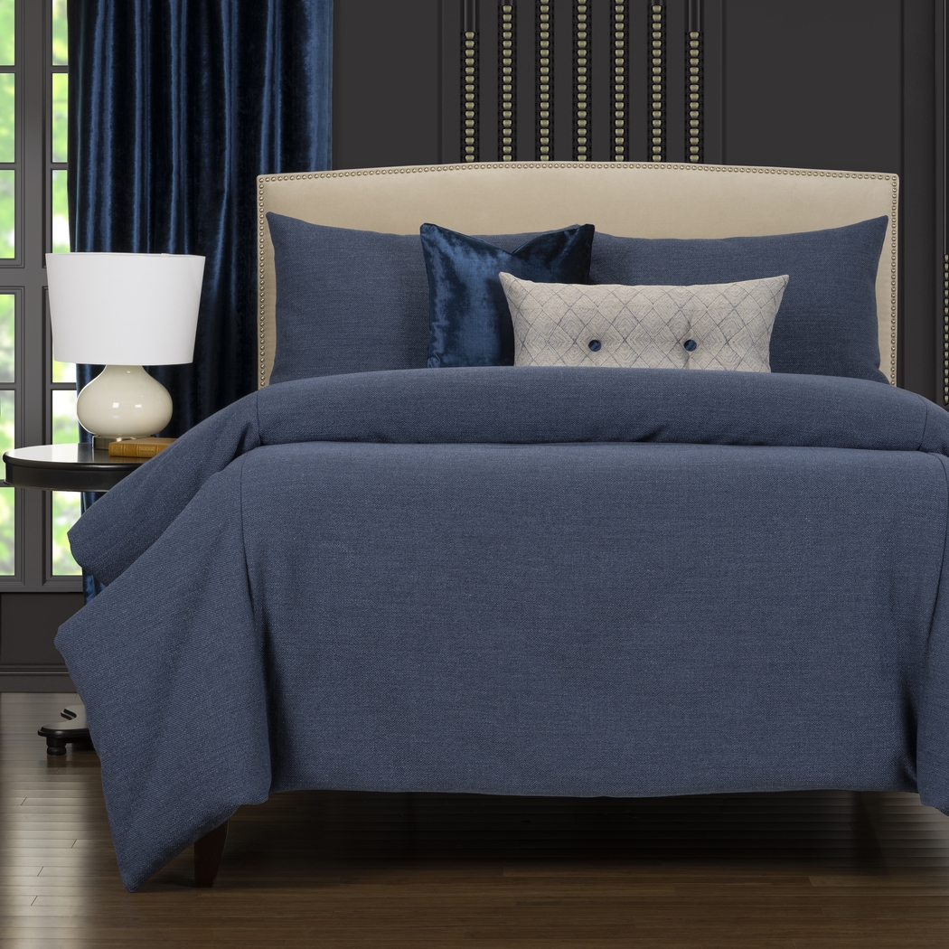 Moughon Blue 6pc Queen Duvet Cover Set - Thumbnail - Image 2