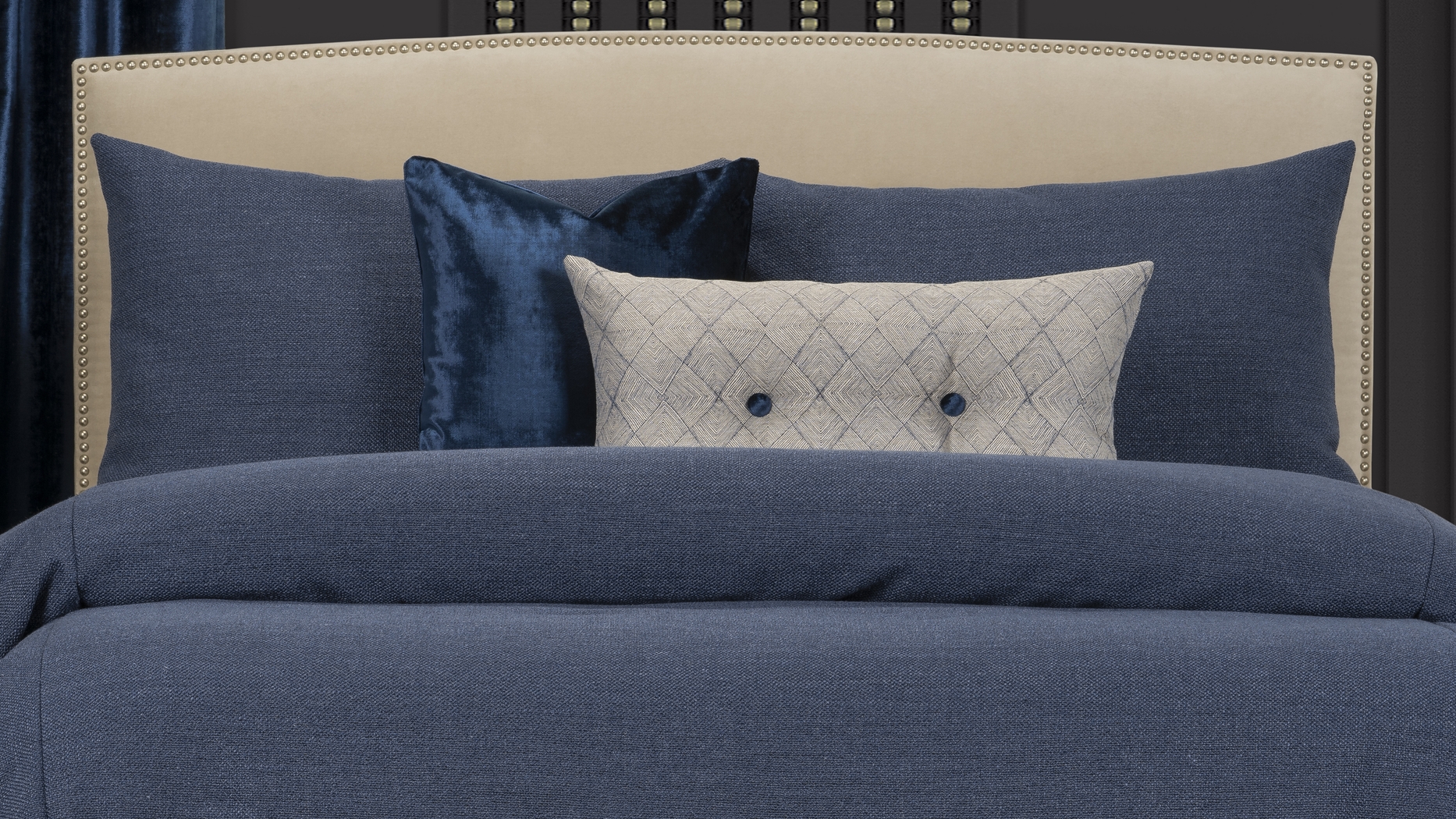 Moughon Blue 6pc Queen Duvet Cover Set - Thumbnail - Image 1