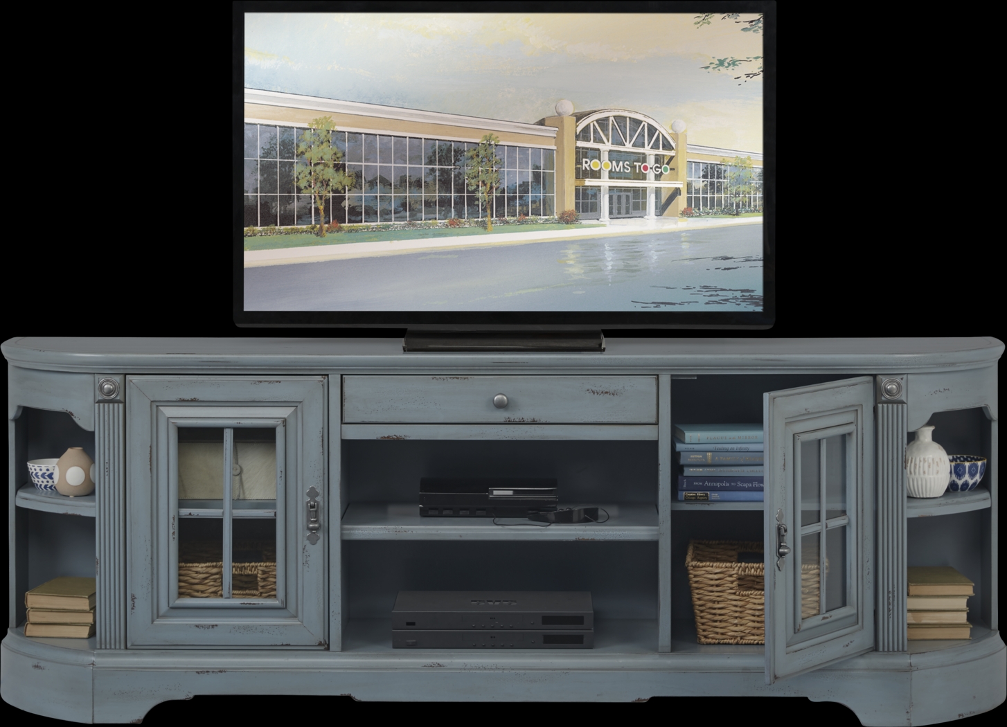 Mountain Bluff II Blue 88 in. Console - Thumbnail - Image 3