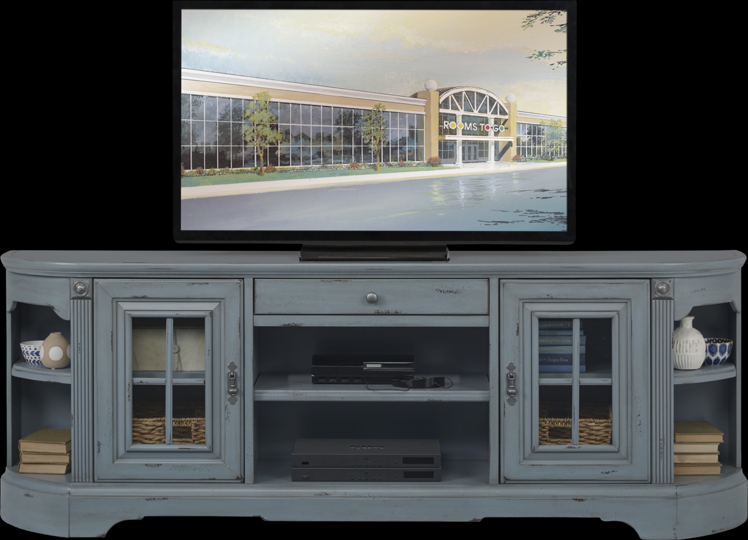 Mountain Bluff II Blue 88 in. Console - Thumbnail - Image 1