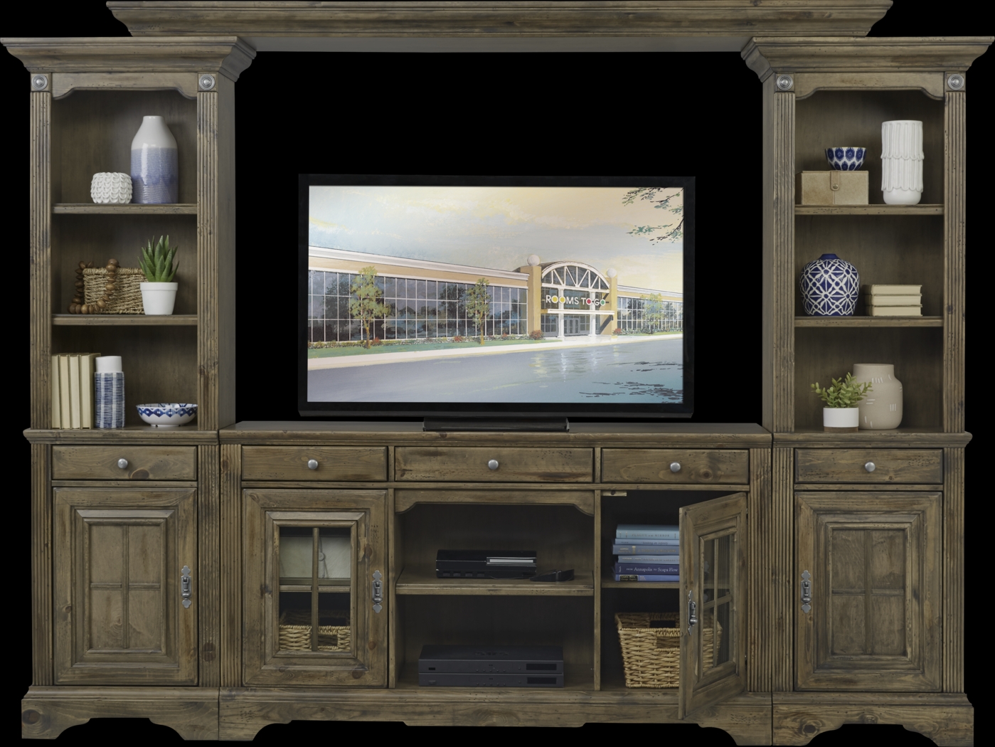 Mountain Bluff II Hickory 4 Pc Wall Unit - Thumbnail - Image 2
