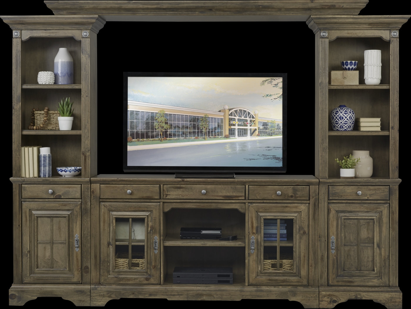 Mountain Bluff II Hickory 4 Pc Wall Unit - Thumbnail - Image 1