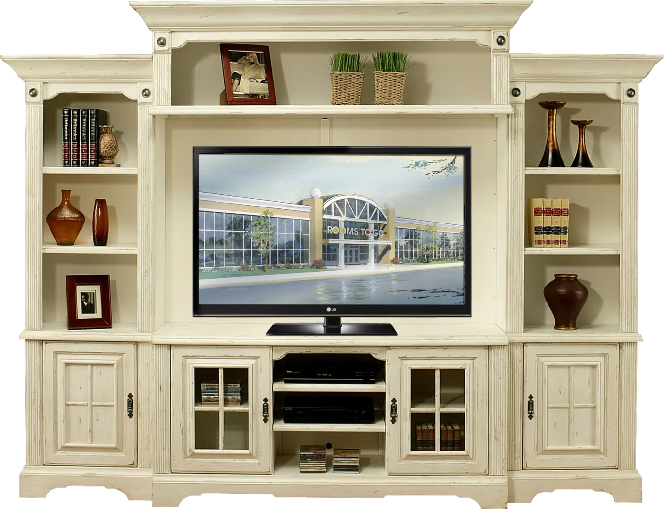 Mountain Bluff White 5 Pc Wall Unit - Thumbnail - Image 1