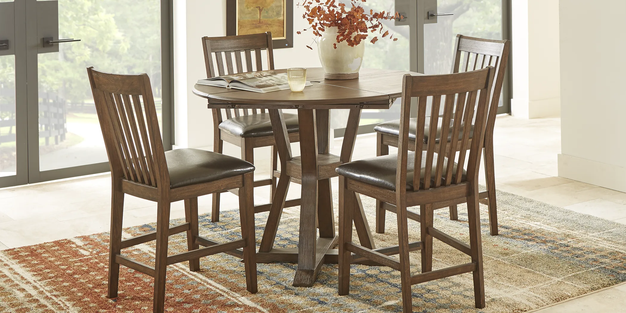 Mountain View Oak 5 Pc Counter Height Dining Room - Thumbnail - Image 1