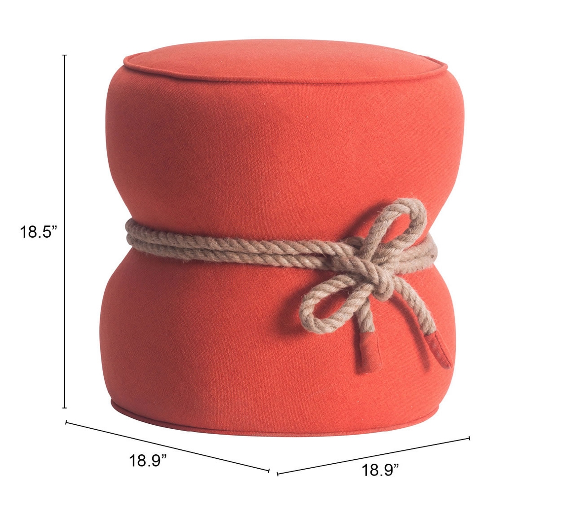 Moussey Orange Ottoman - Thumbnail - Image 3