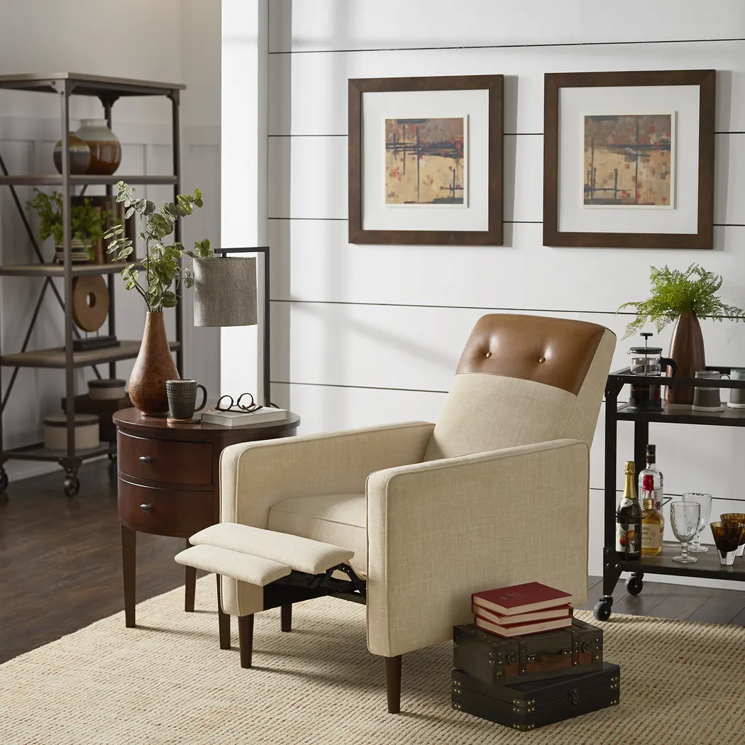 Moylan Beige Pushback Recliner - Thumbnail - Image 6