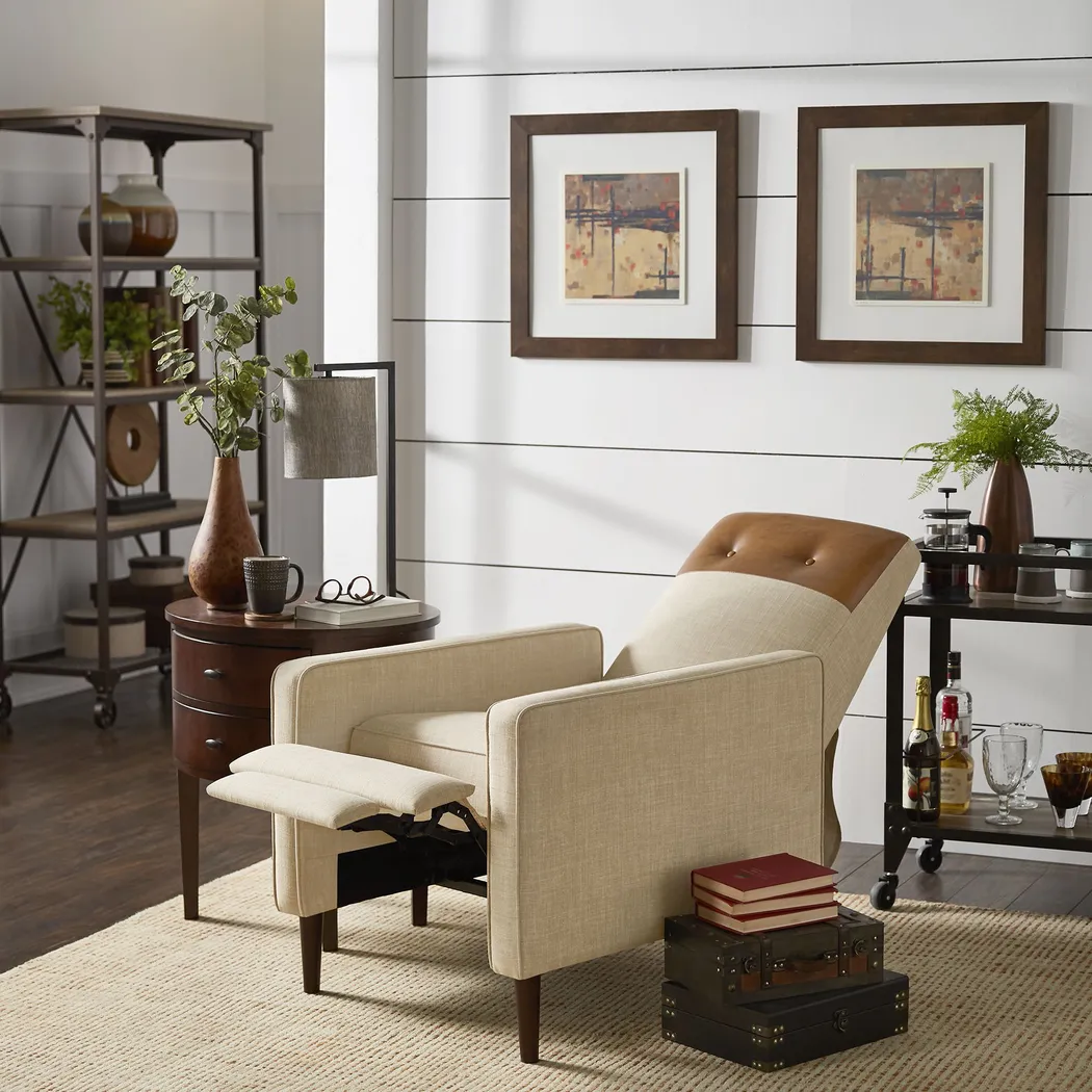 Moylan Beige Pushback Recliner - Thumbnail - Image 7