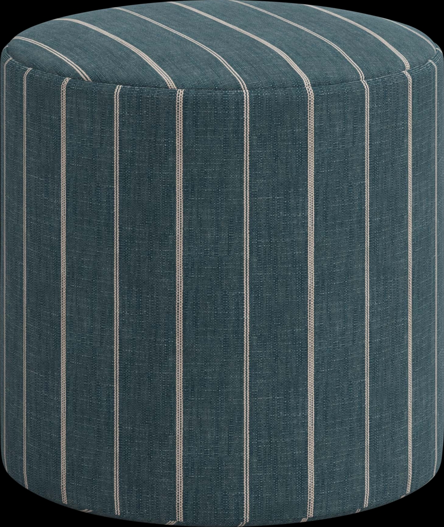 Moyle Dark Blue Ottoman - Thumbnail - Image 1