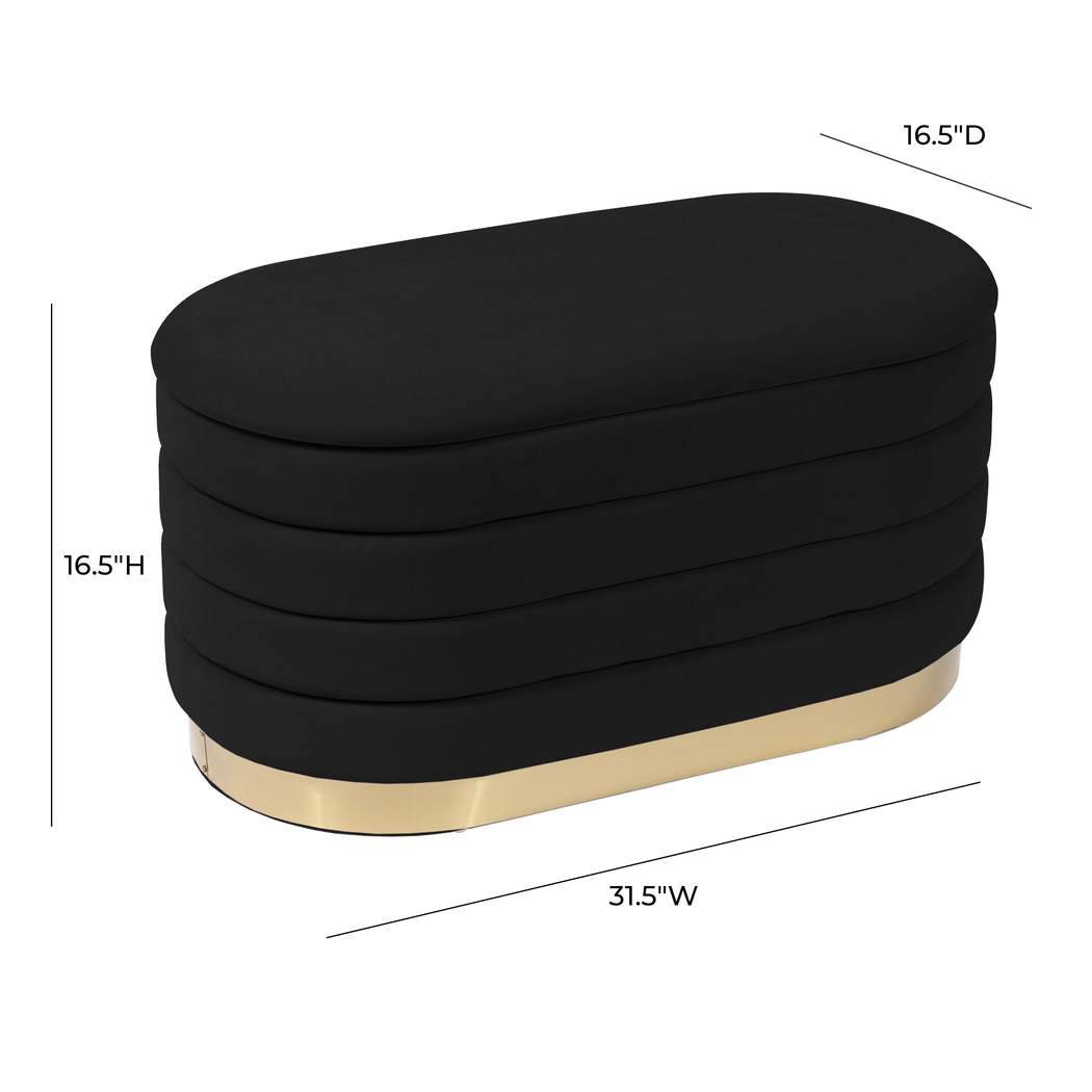 Moyra Black Storage Bench - Thumbnail - Image 9