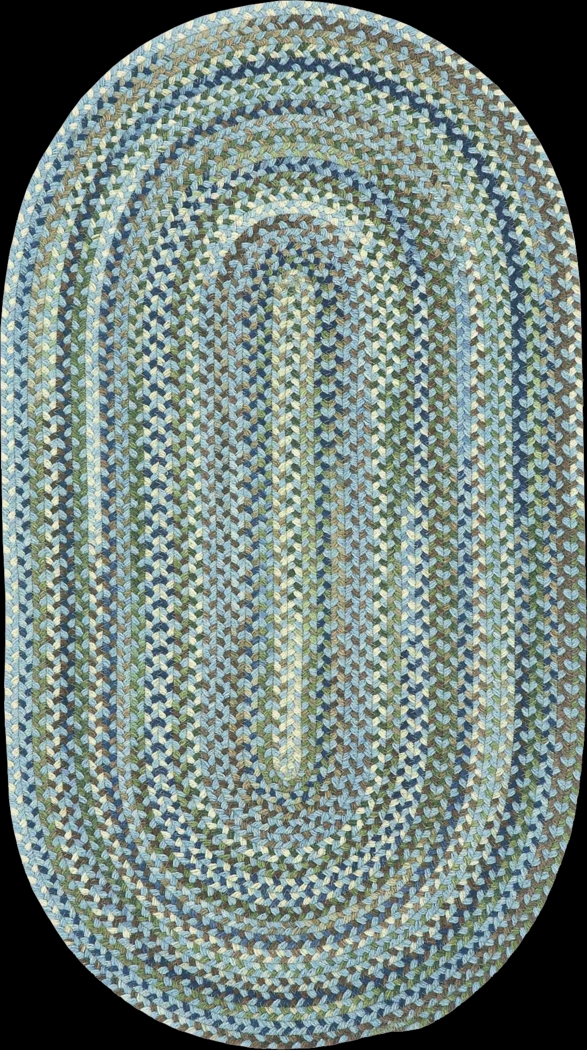 Mugadi Blue 5' x 8' Oval Rug - Thumbnail - Image 1