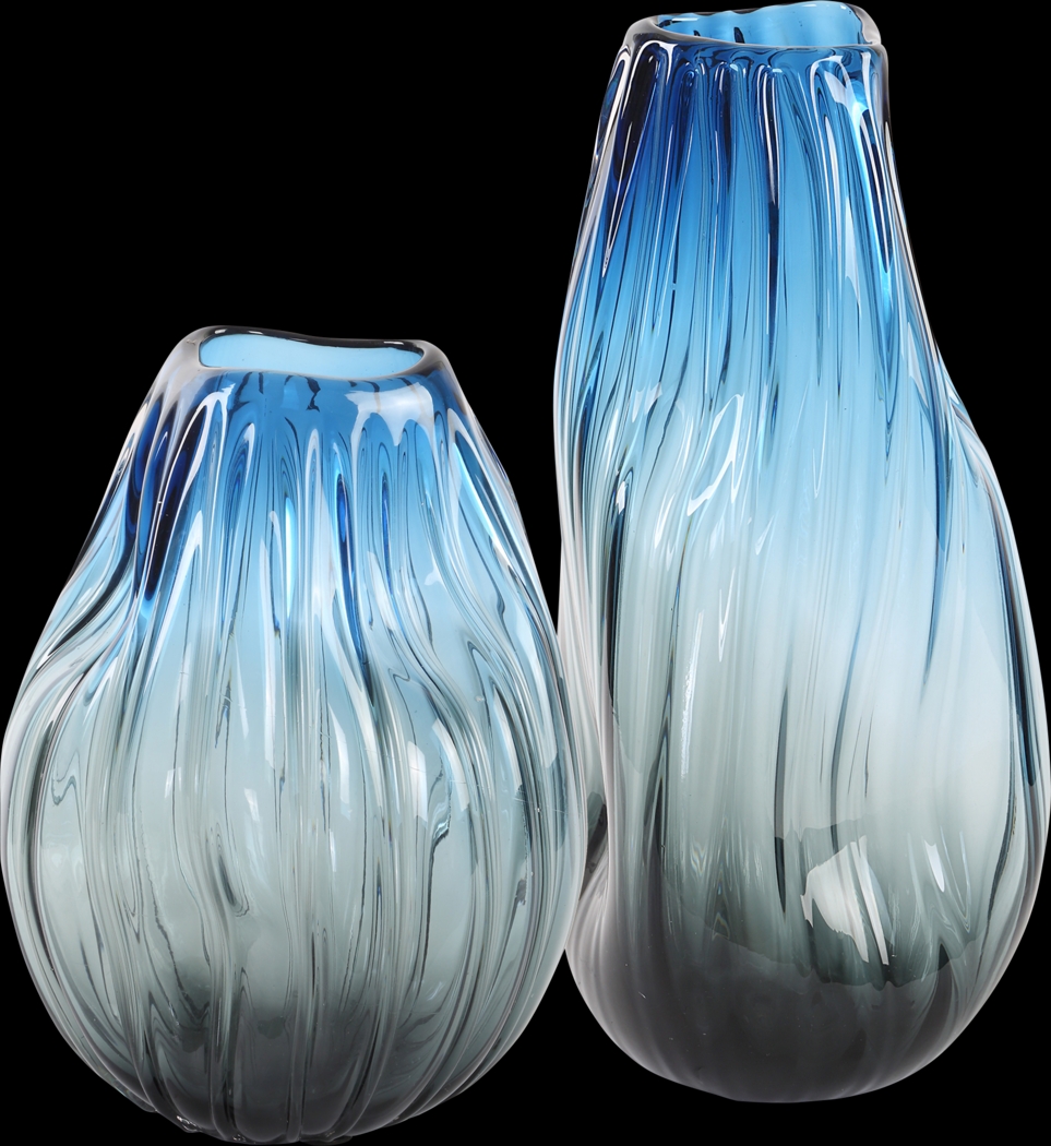 Mukuta Blue Vase, Set of 2 - Thumbnail - Image 1