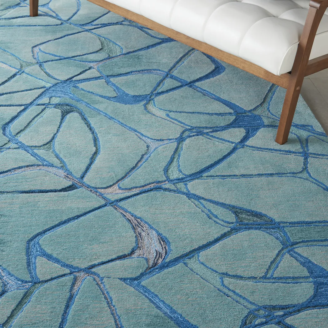 Muldein Aqua 5'3" x 7'9" Rug - Thumbnail - Image 7