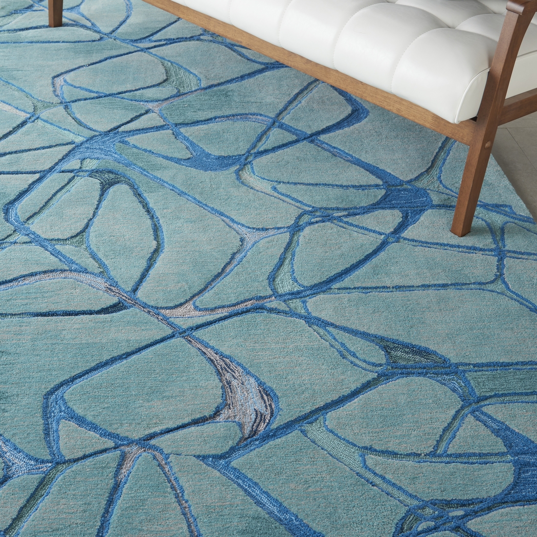 Muldein Aqua 7'9" x 9'9" Rug - Thumbnail - Image 7