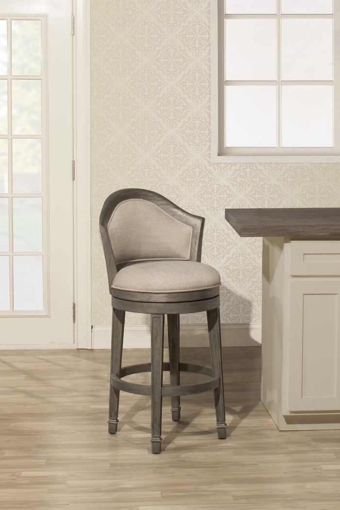 Mullein Gray Swivel Counter Height Stool - Thumbnail - Image 2