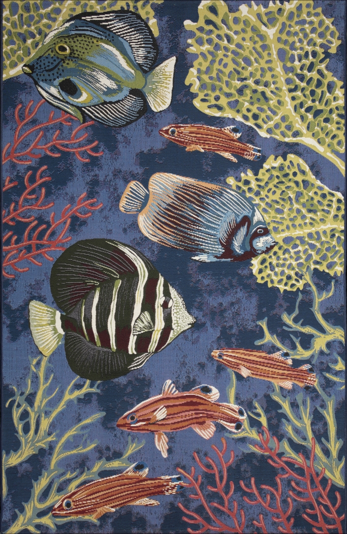 Mulrock Navy 7'10 x 9'10 Indoor/Outdoor Rug - Thumbnail - Image 1