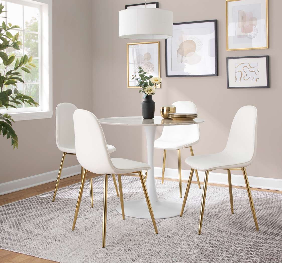 Mulroy White Marble Dining Table - Thumbnail - Image 2