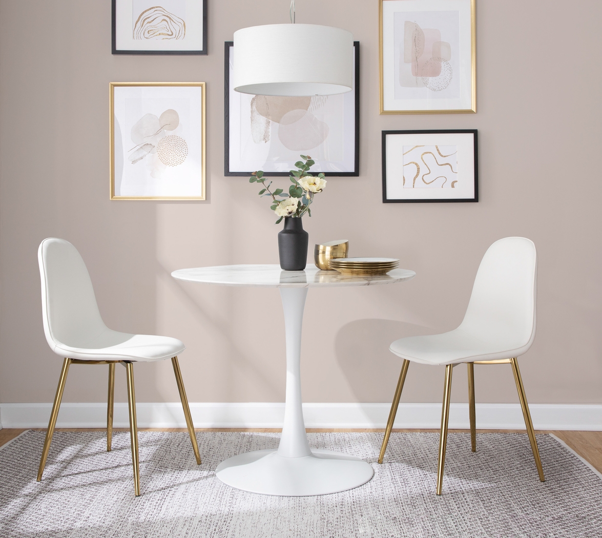 Mulroy White Marble Dining Table - Thumbnail - Image 3