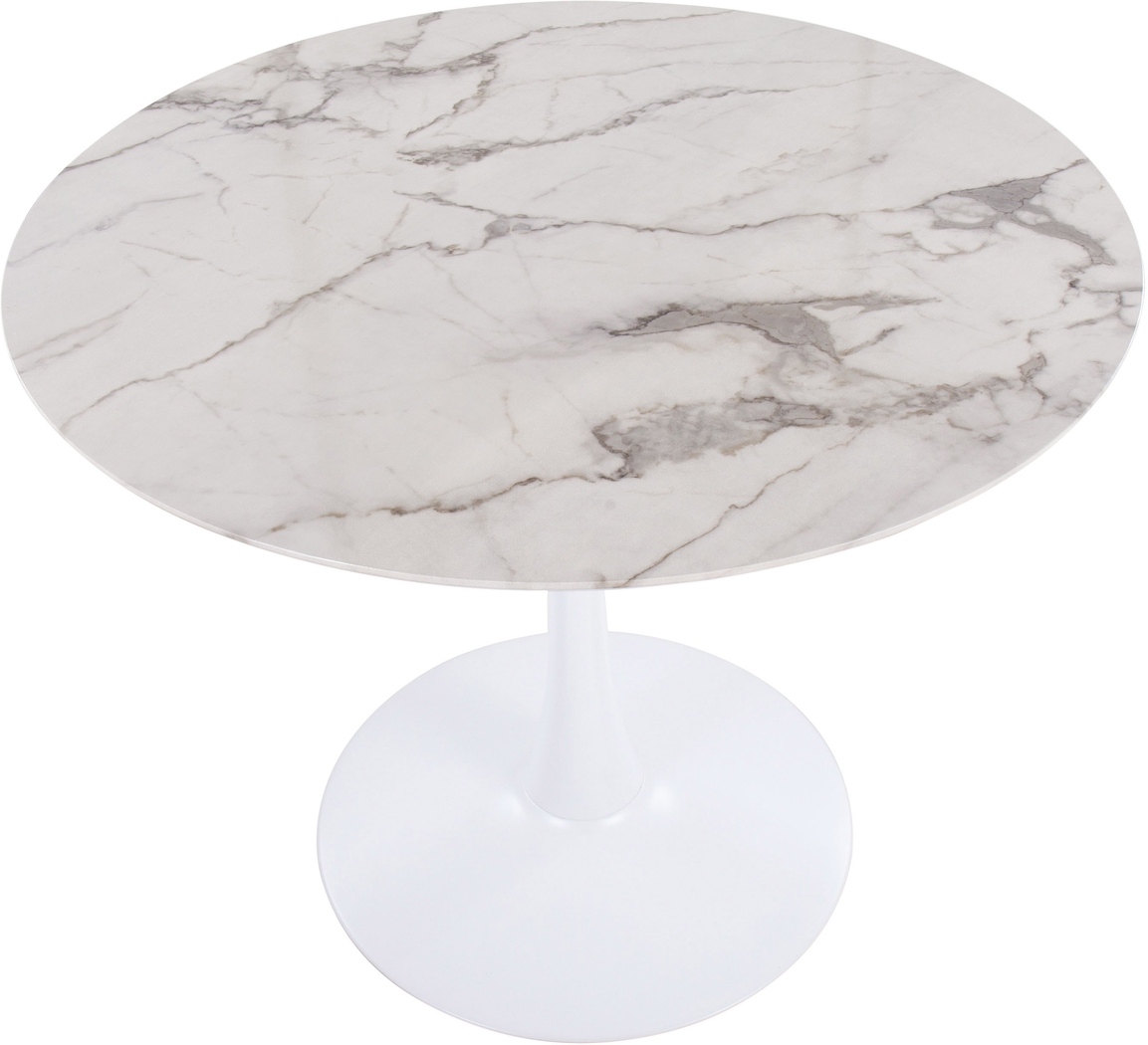 Mulroy White Marble Dining Table - Thumbnail - Image 4