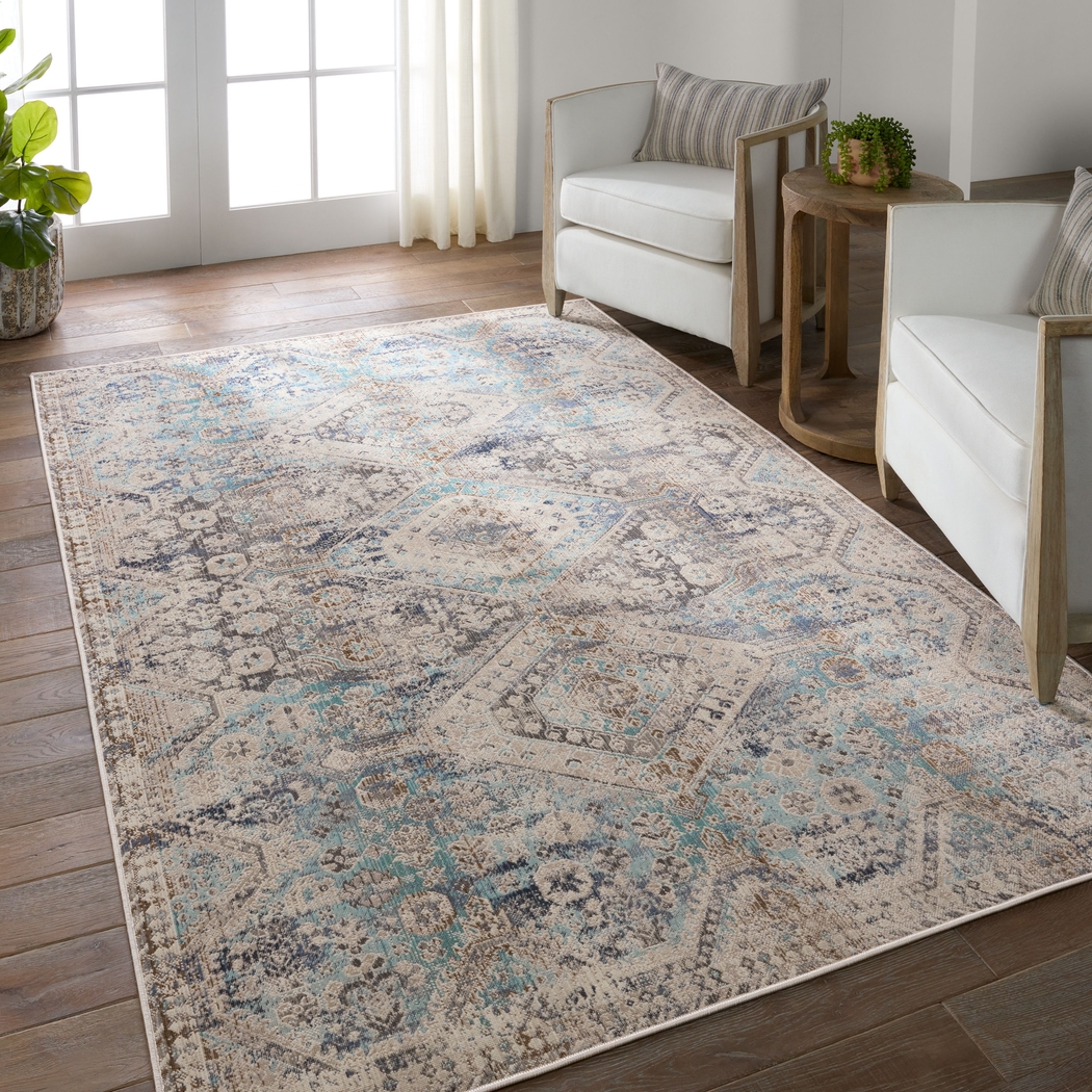 Mumbai Aqua 8' x 10' Rug - Thumbnail - Image 2