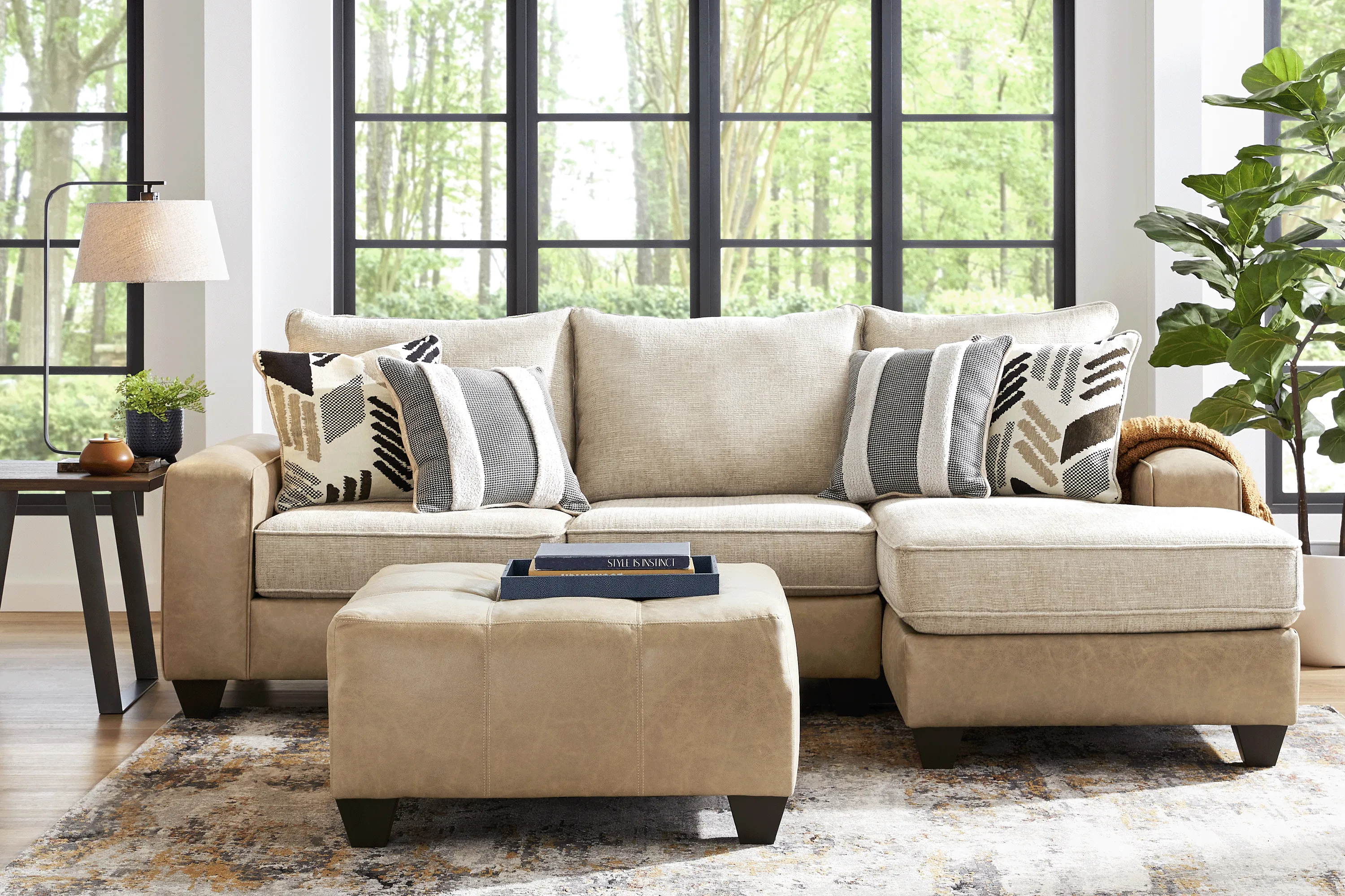 Murphy Beige 5 Pc Sectional Living Room - Thumbnail - Image 1