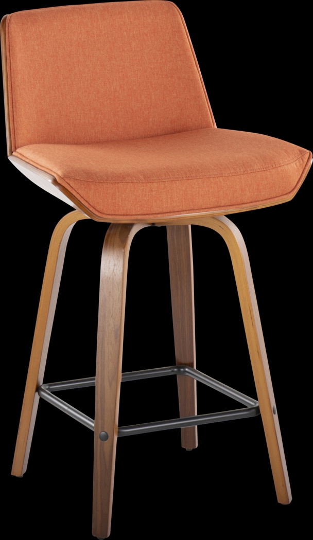 Murpolk Orange Swivel Counter Height Stool, Set of 2 - Thumbnail - Image 4