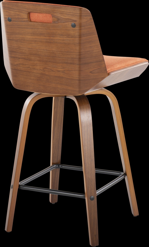 Murpolk Orange Swivel Counter Height Stool, Set of 2 - Thumbnail - Image 6