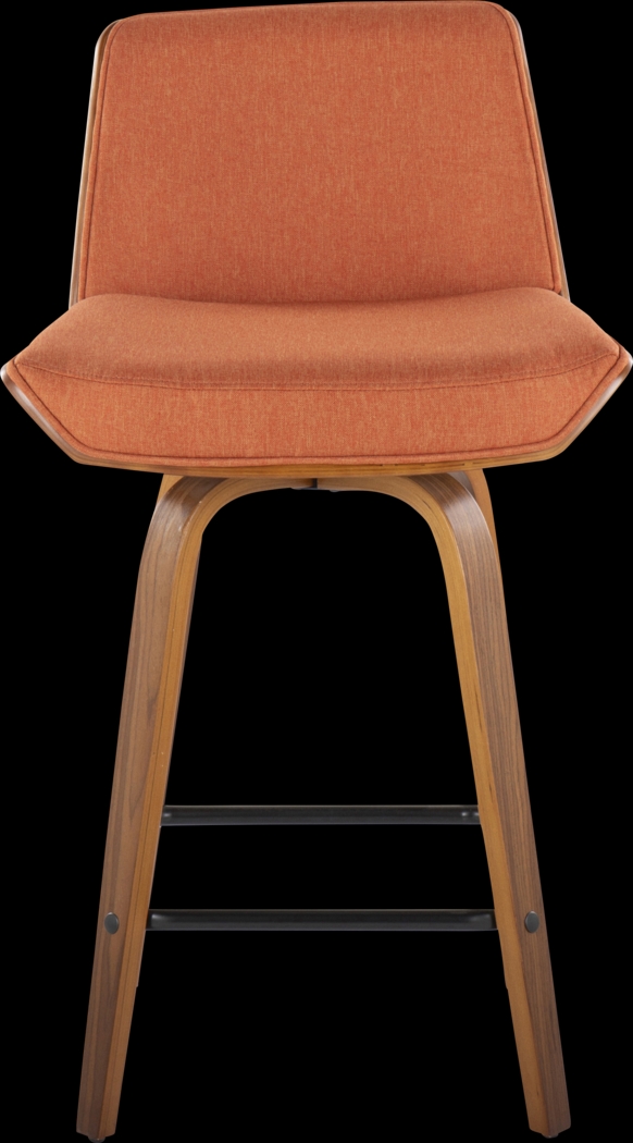 Murpolk Orange Swivel Counter Height Stool, Set of 2 - Thumbnail - Image 8