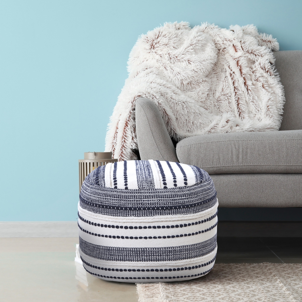 Mursili Navy/Ivory Pouf - Thumbnail - Image 3