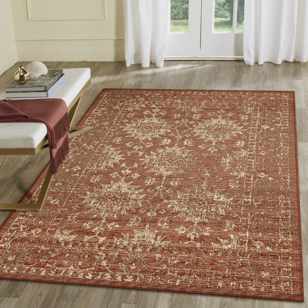 Musvista Red 4'10 x 7'6 Indoor/Outdoor Rug - Thumbnail - Image 2