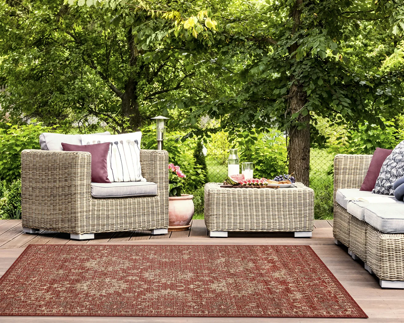 Musvista Red 4'10 x 7'6 Indoor/Outdoor Rug - Thumbnail - Image 3