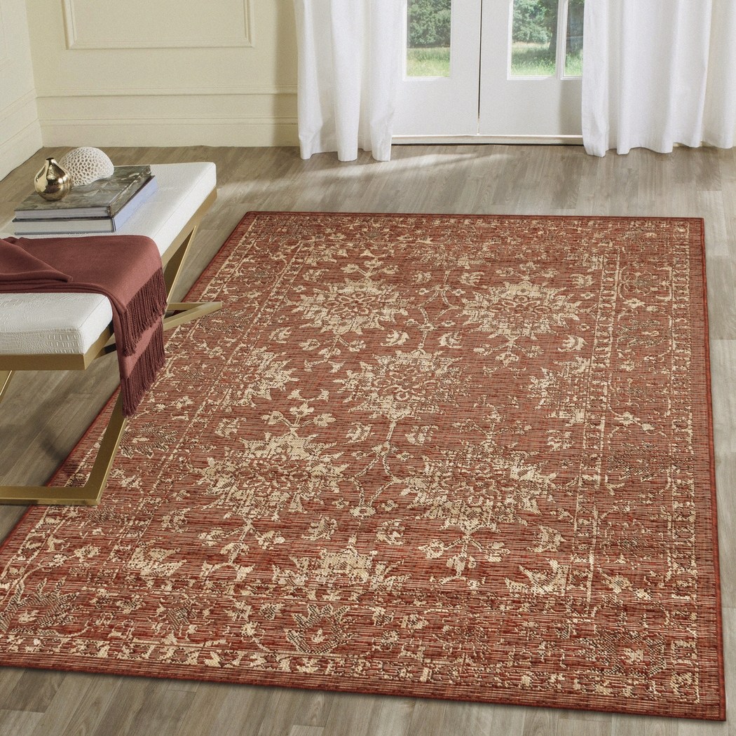 Musvista Red 6'6 x 9'4 Indoor/Outdoor Rug - Thumbnail - Image 2