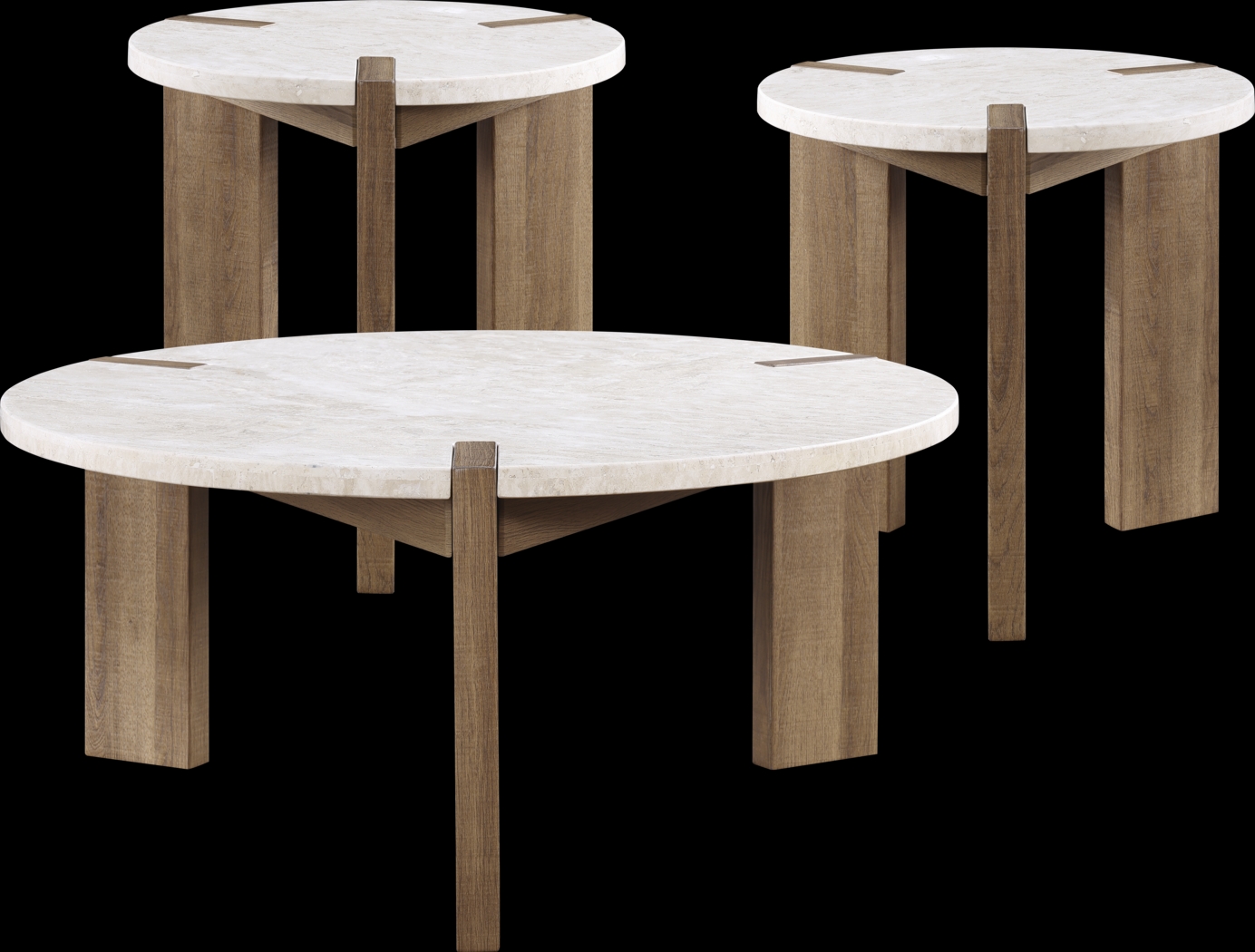 Mykonos Brown 3 Pc Table Set - Thumbnail - Image 1