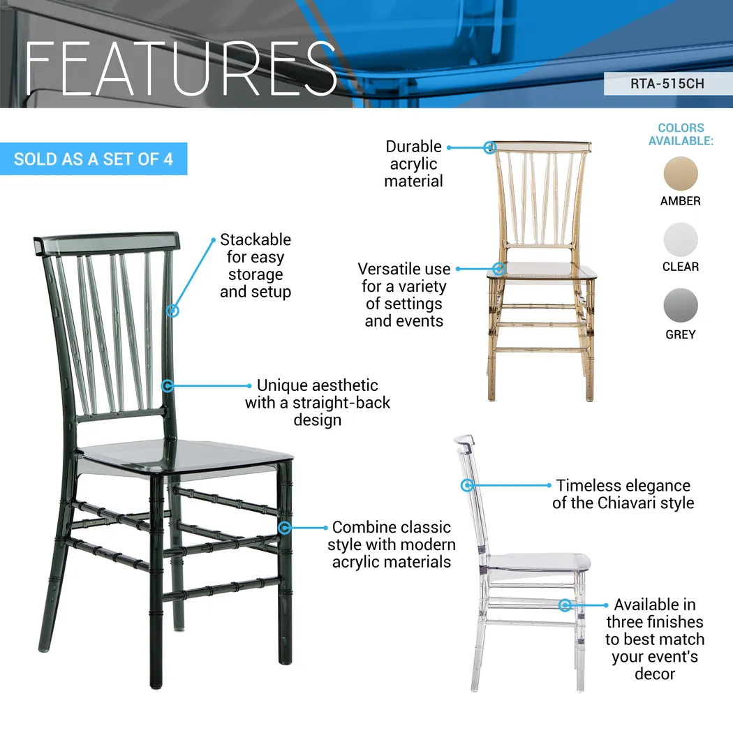 Myloxi Clear Dining Chair, Set of 4 - Thumbnail - Image 4