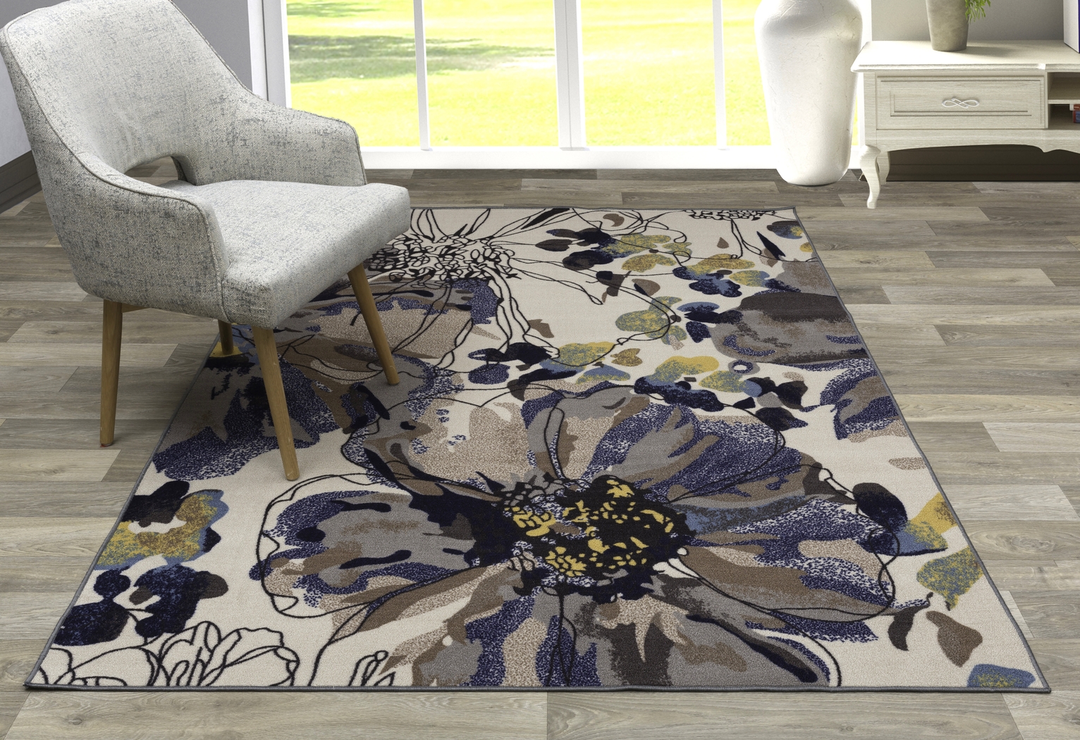 Nadelyn Cream 5'3 x 7'3 Rug - Thumbnail - Image 3