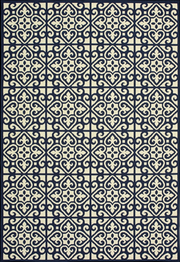 Nadene Navy 6'7 x 9'6 Indoor/Outdoor Rug - Thumbnail - Image 1