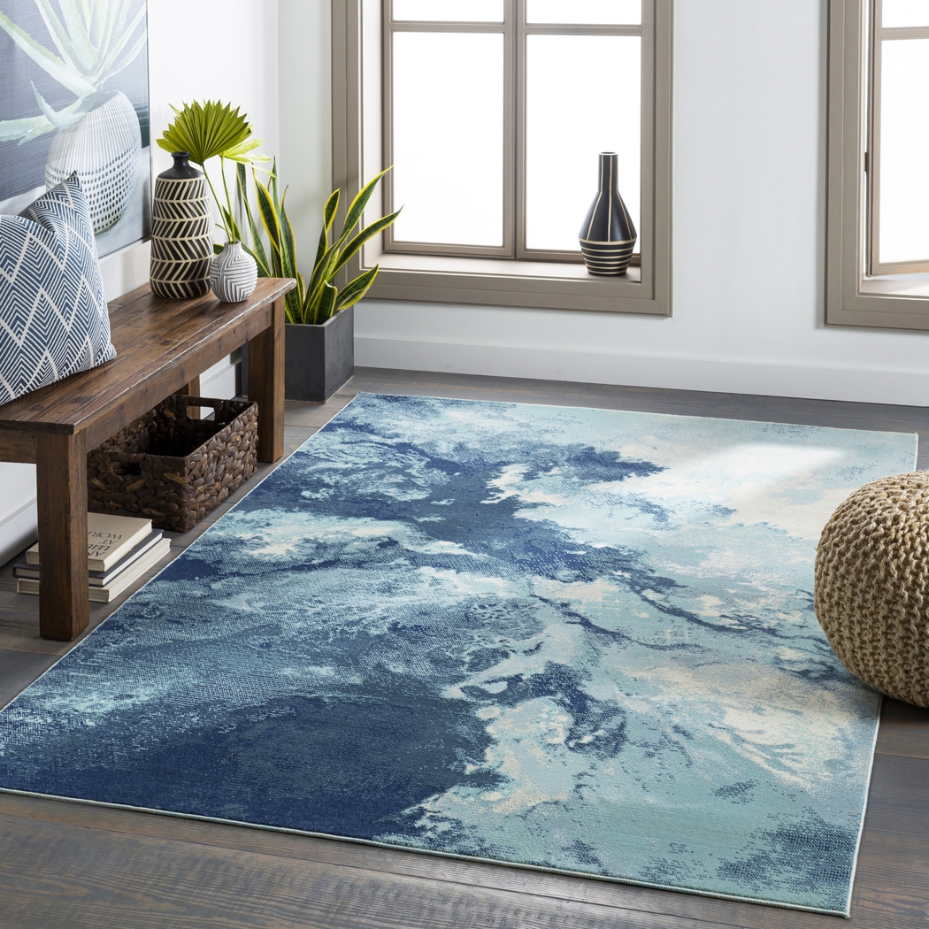 Nadiah Navy 6'11 x 9' Rug - Thumbnail - Image 7